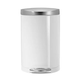 10L Semi-Round Step Trash Can Stainless Steel