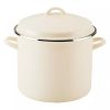 Cook + Create 12qt Enamel on Steel Stockpot with Lid - Almond