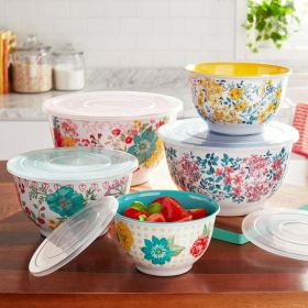 10-Piece Melamine Mixing Bowl Set, Fancy Flourish