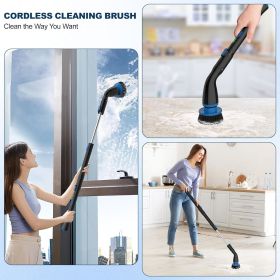 Electric Spin Scrubber, Cordless Cleaning Brush With 4 Replaceable Brush Heads And Adjustable Extension Handle Power Shower Scrubber For Bathroom, Kit