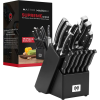 Master Maison 15-Piece Premium Kitchen Knife Set With Wooden Block | Master Maison German Stainless Steel Cutlery With Knife Sharpener & 6 Steak Knive