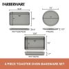 4 Piece Nonstick Bakeware Toaster Oven Set, Gray