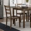 Transitional Charcoal Brown Finish 5PC Dining Set Table and 4 Side Chairs Kitchen Dining Breakfast Furniture Wooden