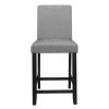 Counter Height 5pc Dining Set Table and Chairs Black/ Gray Upholstered Transitional Wooden Furniture Breakfast Kitchen Set