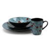 16pc Stoneware Sky Bloom Dinnerware Set Red/Blue