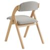 2 Pack Wooden Folding Chairs with Padded Seat and Back, Modern Dining Chairs Extra Chair for Guests Living Room Office Wedding Party