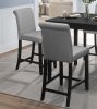 Counter Height 5pc Dining Set Table and Chairs Black/ Gray Upholstered Transitional Wooden Furniture Breakfast Kitchen Set