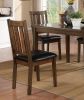 Dark Brown Cherry Finish 5pc Dining Set Table with 4 Chairs Black Faux Leather Upholstery Wooden Kitchen Funiture Dinette Set