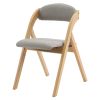 2 Pack Wooden Folding Chairs with Padded Seat and Back, Modern Dining Chairs Extra Chair for Guests Living Room Office Wedding Party