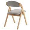 2 Pack Wooden Folding Chairs with Padded Seat and Back, Modern Dining Chairs Extra Chair for Guests Living Room Office Wedding Party